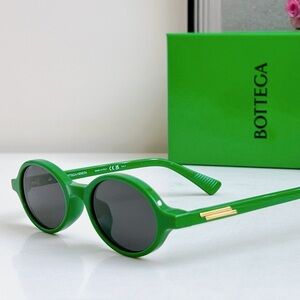 Bottega Veneta Green Sunglasses with Gold Detail
